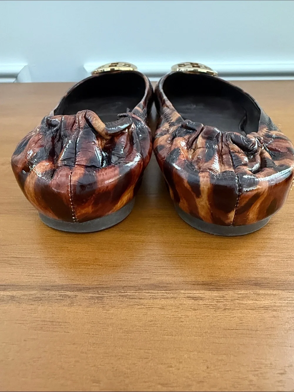 Tory Burch Tortoise Shell Reva Ballet Flat with Gold Logo